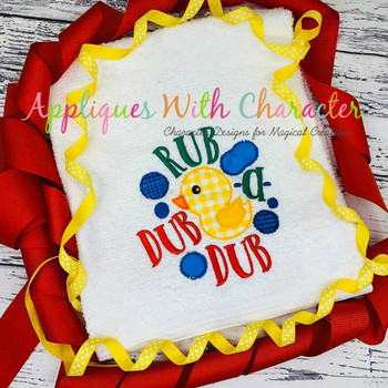 Rub a Dub Dub Nursery Rhyme ZZ Outline Stitch Design