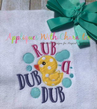 Rub a Dub Dub Nursery Rhyme ZZ Outline Stitch Design
