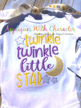 Twinkle Twinkle Little Star ZZ Outline Stitch Nursery Rhyme Design