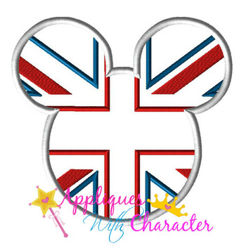 11 World Flag Mr Mouse Head Applique Set