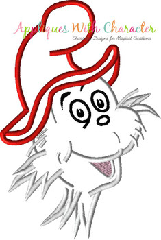 Dr. Seuss Sam I Am Bust Applique Embroidery Design