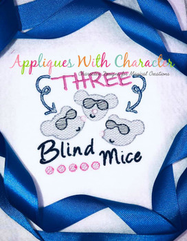 Three Blind Mice Sketch Nursery Rhyme Design