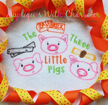 Three Little Pigs ZZ Stitch Fairy Tale Design