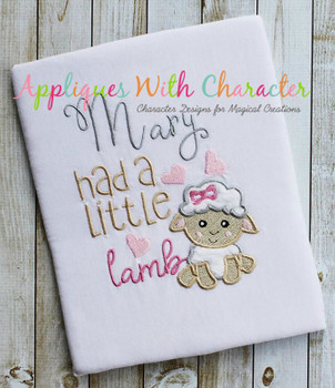 Mary Had a Little Lamb Applique Nursery Rhyme Design