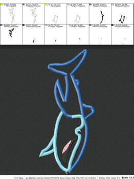 Finding Dory Whale Shark Movie Applique Design