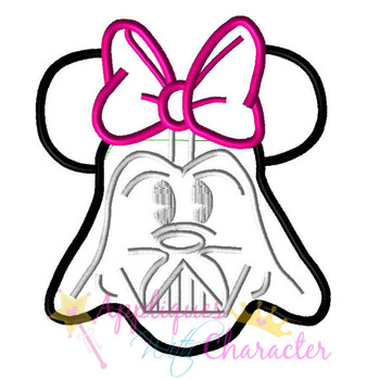 Minnie Mouse Darth Vader Star Battle Applique Design
