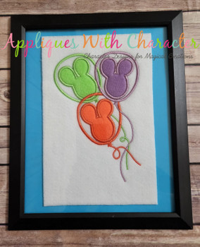 Three Balloons Applique Embroidery Design