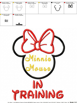 Miss Mouse In Training Applique Design