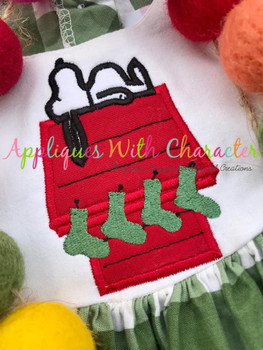 Snoopy Dog House Christmas Applique Design