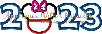2023 Miss Mouse Head Applique Design