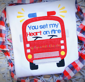 Fire Truck Applique Design