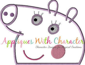 Peppa Pig Grandma Peeker Applique Design