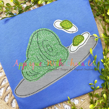 Seuss Green Eggs and Ham Bean Stitch Applique Design