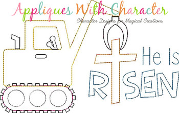 He is Risen Easter Grabber Crane Bean Stitch Applique Design