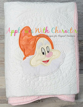 Snow White Happy Dwarf Full Face Applique Design