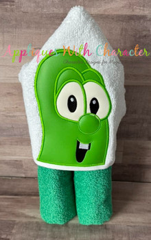 Larry the Cucumber Peeker Applique Design