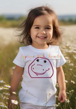 Barney Dinosaur Peeker Applique Embroidery Design