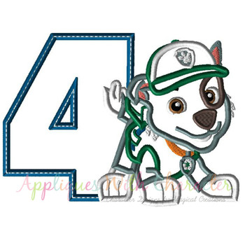 Pup Patrol Rockie Four Applique 