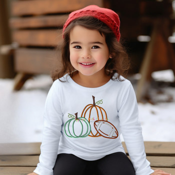 Three Pumpkin Football Applique Design