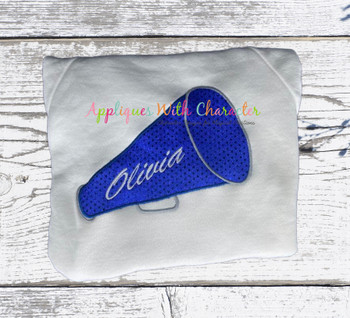 Cheerleader Megaphone Applique Embroidery Design