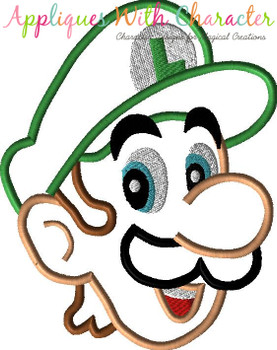 Luigi Full Face Applique Embroidery Design