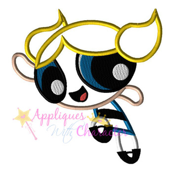Puffy Power Bubbles Girl Applique Design