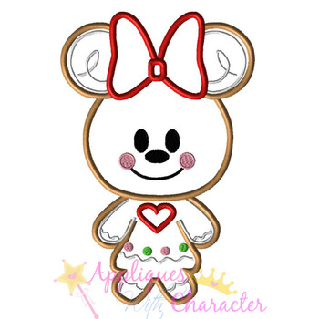 Gingerbread Minnie Cookie Applique Design