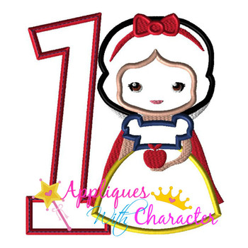 Snow White Cutie One Applique Embroidery Design
