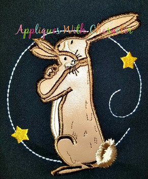 I Love You This Much Bunny Applique Design