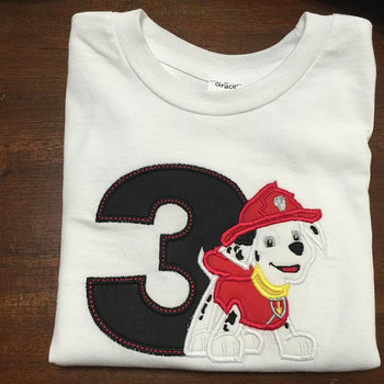 Paw Marshall Patrol Pup Three Applique Design