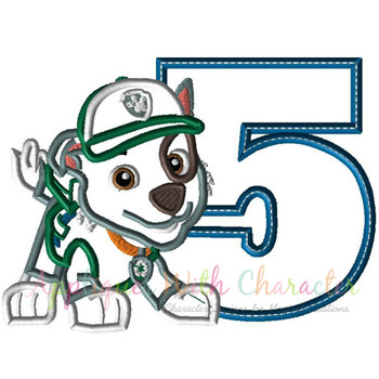 Paw Rocky Patrol Pup Five Applique Design
