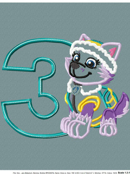 Paw Patrol Everest Three Applique Design