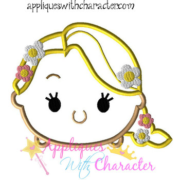 Rapunzel Tsum Tsum Applique Embroidery Design