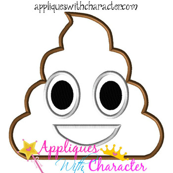 Poop Emoji Applique Design