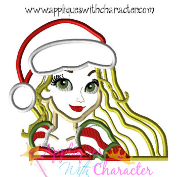Rapunzel Tangled Christmas Bust Applique Design