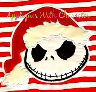 Santa Jack Skeleton Applique Embroidery Design