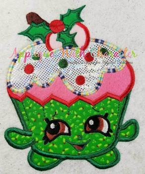 Shopkins Christmas Cupcake Applique Design