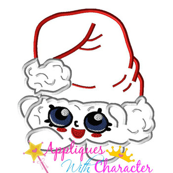 Shopkins Christmas Santa Hat Applique Design