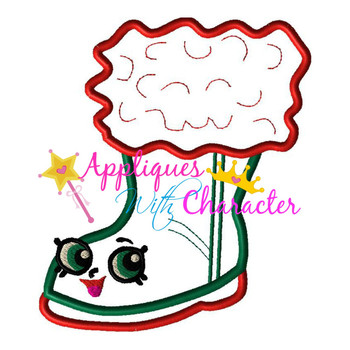 Shopkins Christmas Boot Applique Embroidery Design