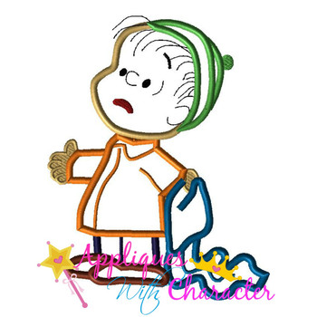 Peanuts Linus Christmas Applique Embroidery Design