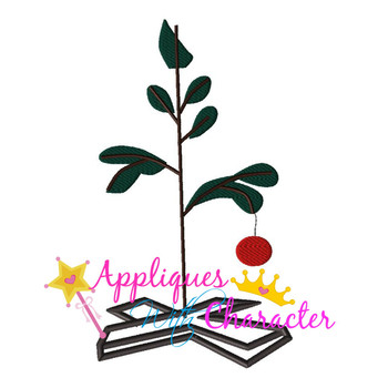 Peanuts Christmas Tree Applique Embroidery Design