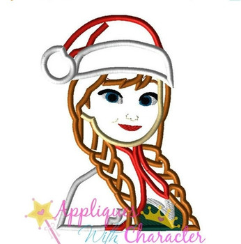 Frozen Anna Christmas Applique Embroidery Design
