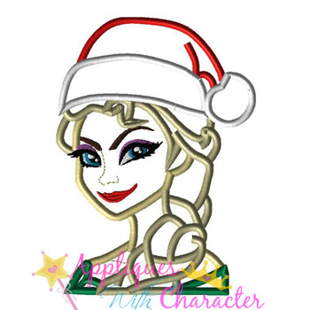 Frozen Elsa Christmas Applique Embroidery Design