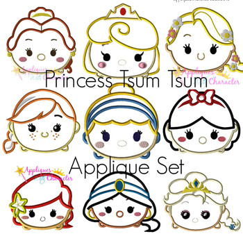 Princesses Tsum Tsum Applique Design Set