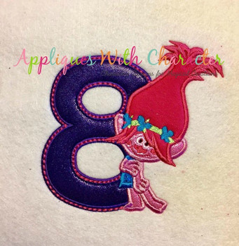 Poppy Troll Eight Applique embroidery Design