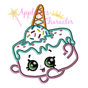 Shopkin Ice Cream Cake Applique Embroidery Machine Design