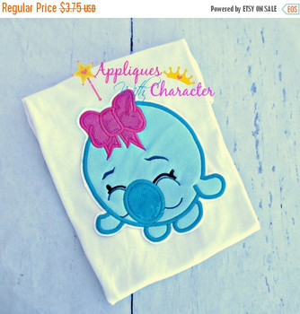 Shopkins Gum Ball Bubble Applique Design Embroidery Machine Design
