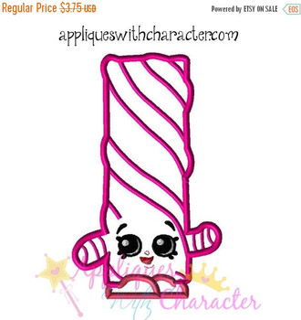 Shopkins Licorice Inspired Applique Design Embroidery Machine Design