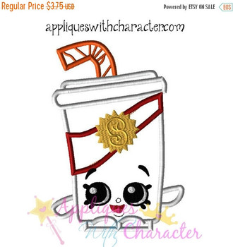 Shopkins Soda Pop Inspired Applique Design Embroidery Machine Design 