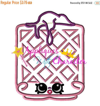 Shopkins Waffle Applique Embroidery Machine Design